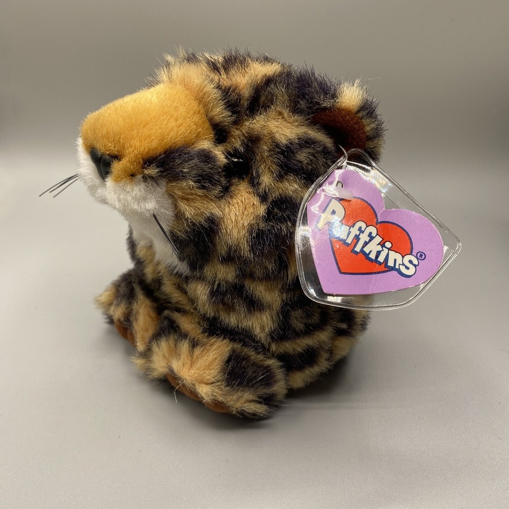 SWIBCO Puffkins Vintage‎ 1994 Lenny the Leopard #6676 Plush Stuffed Animal Tags